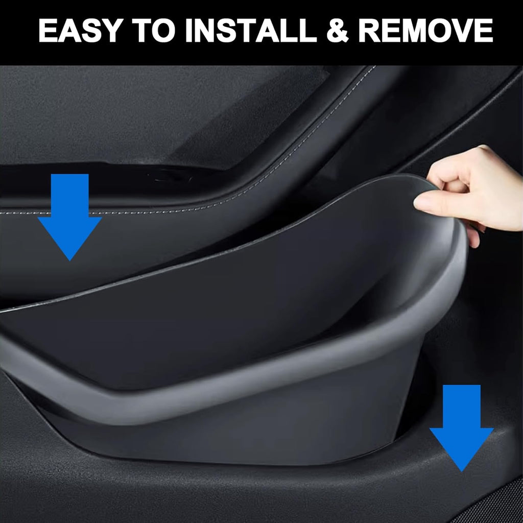 Youten 4PCS Full-Cover Door Side Organizer, TPE Anti-Slip Door Pocket Storage for Tesla Model Y Juniper 2026