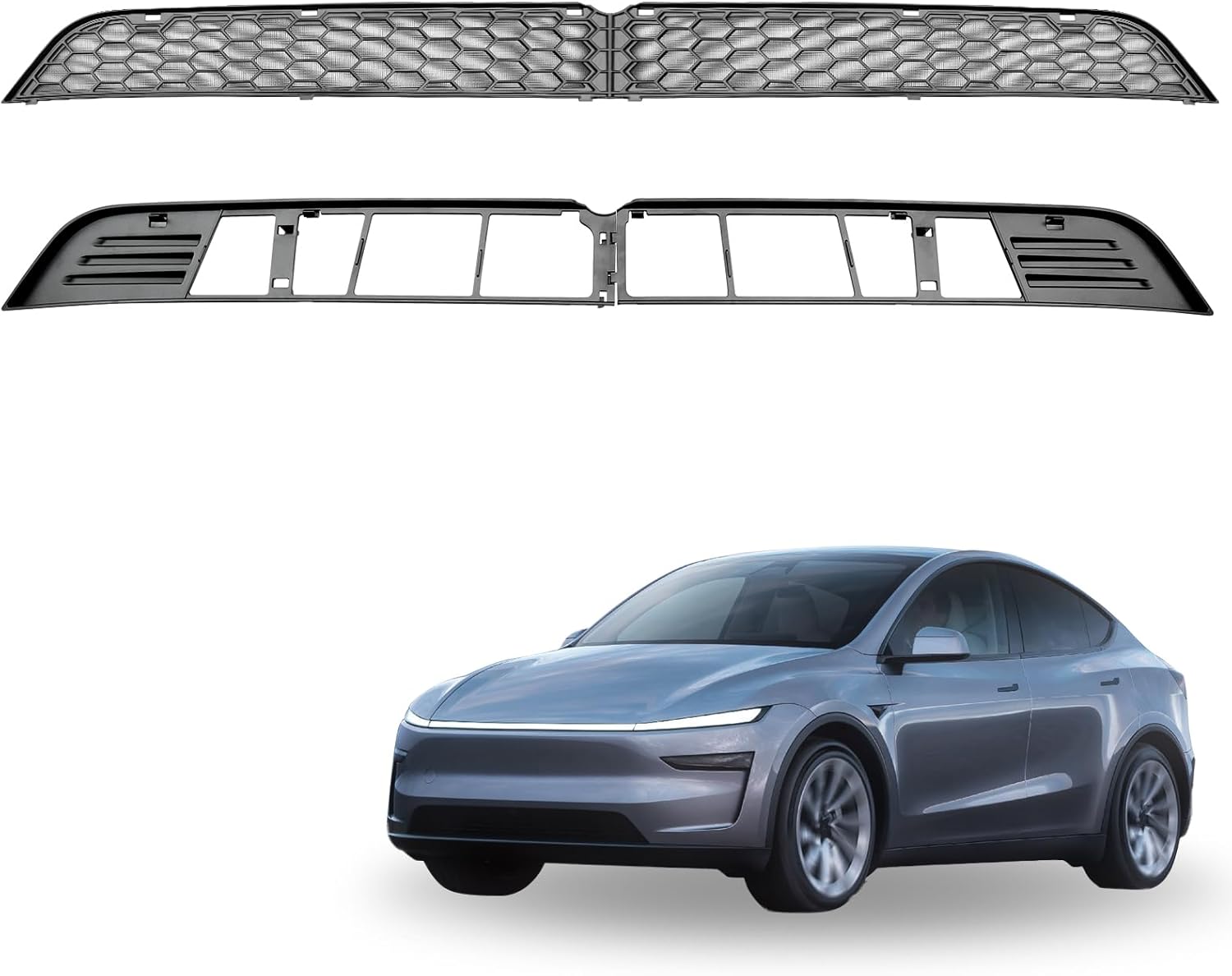Youten Clip-On Black Grille Mesh Inserts, Front Air Inlet Vent Cover for 2025-2026 Tesla Model Y Juniper (Not for Standard)