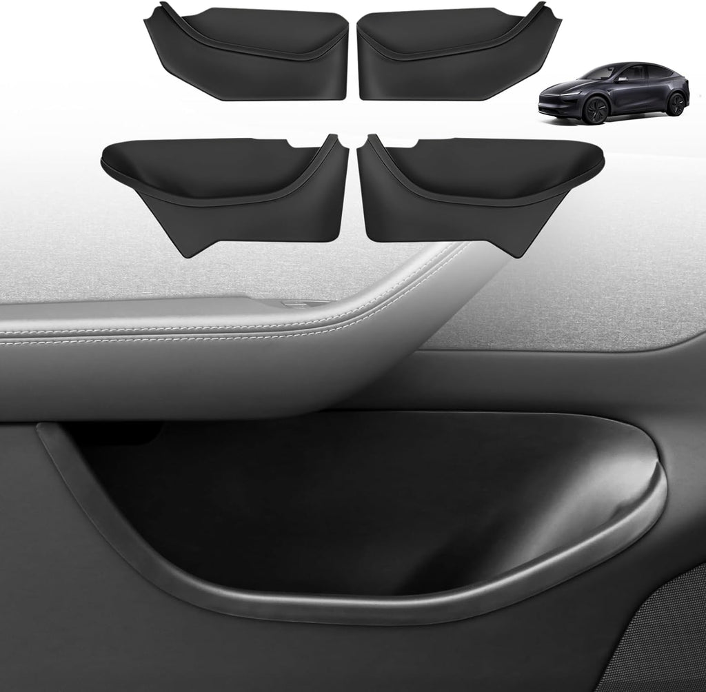 Youten 4PCS Full-Cover Door Side Organizer, TPE Anti-Slip Door Pocket Storage for Tesla Model Y Juniper 2026