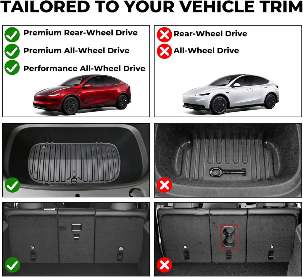 Youten TPE Floor Mats for Tesla Model Y Juniper (Half Coverage)