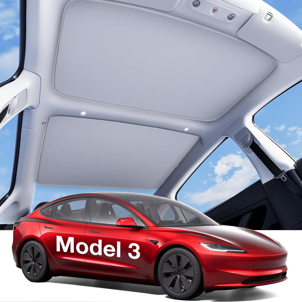 Youten 3-Gen Nano Ice-Crystal Roof Sunshade, Anti-Sag Heat Insulation Glass Roof Cover for 2020-2026 Tesla Model 3 Highland