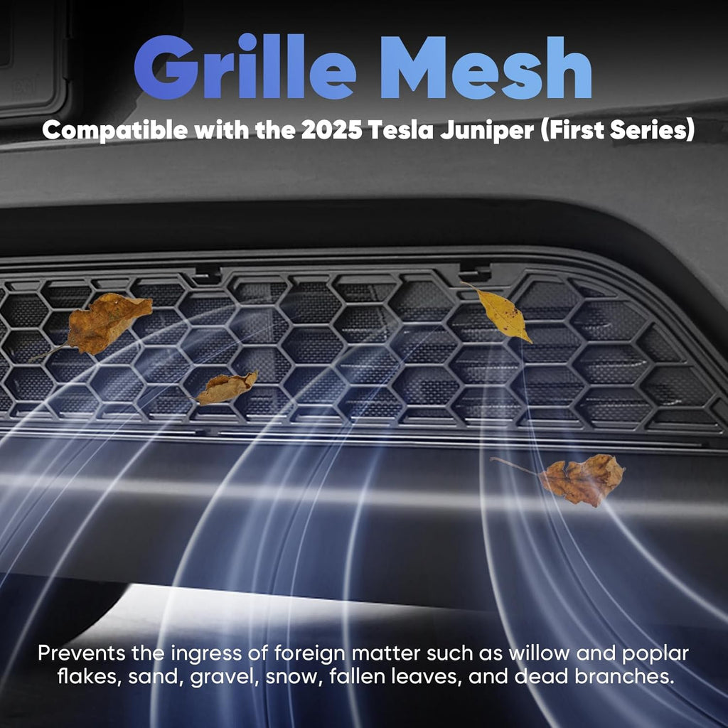 Youten Clip-On Black Grille Mesh Inserts, Front Air Inlet Vent Cover for 2025-2026 Tesla Model Y Juniper (Not for Standard)