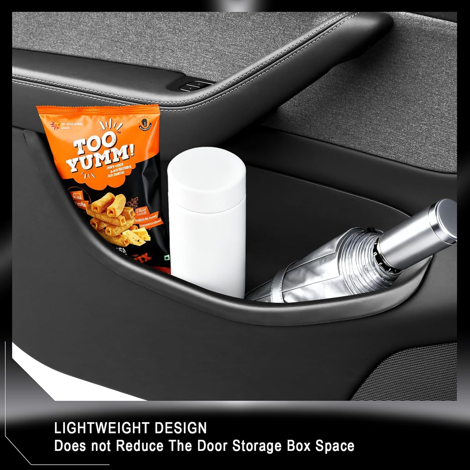 Youten 4PCS Full-Cover Door Side Organizer, TPE Anti-Slip Door Pocket Storage for Tesla Model Y Juniper 2026