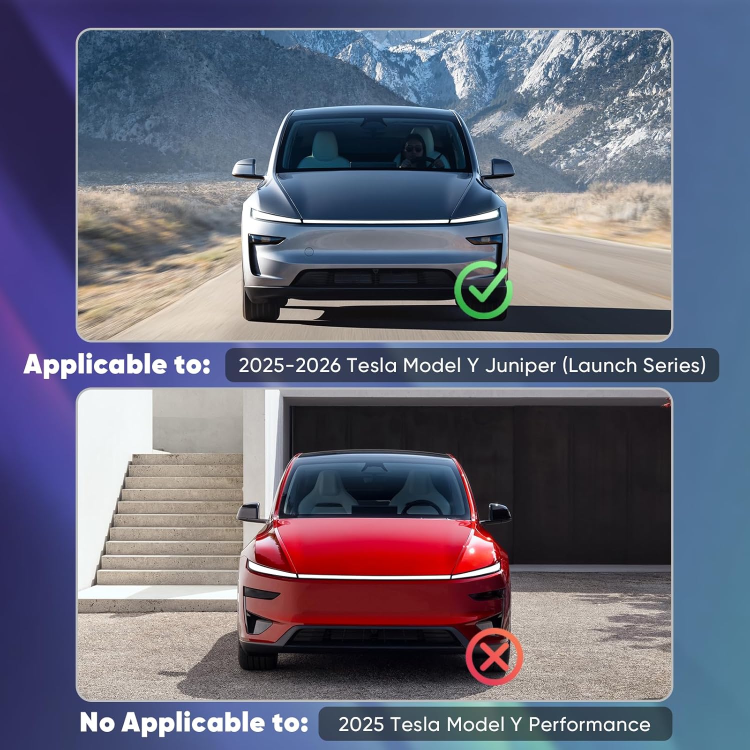 Youten Clip-On Black Grille Mesh Inserts, Front Air Inlet Vent Cover for 2025-2026 Tesla Model Y Juniper (Not for Standard)