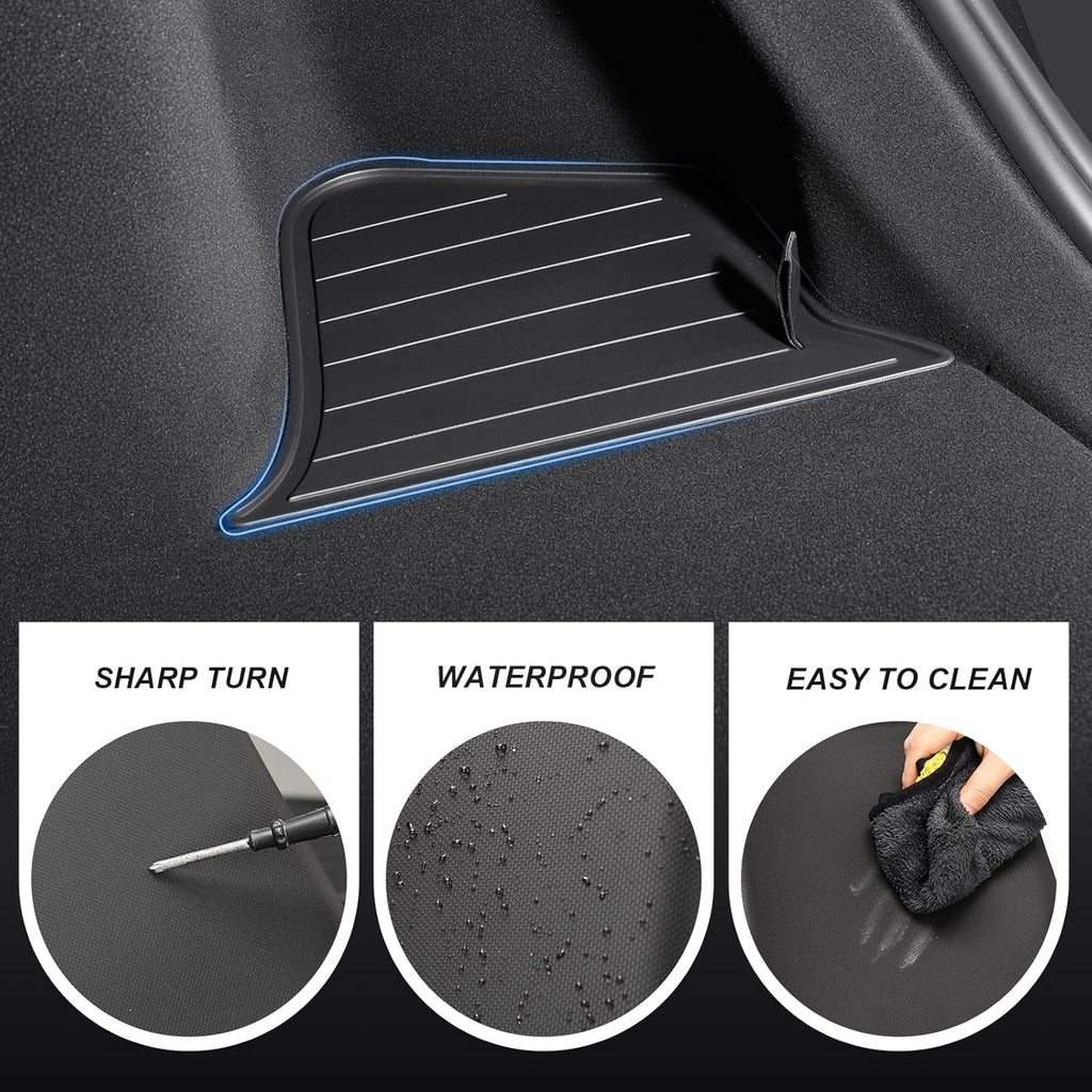 Youten TPE Rear Trunk Organizer with Lids, Waterproof Anti-Rattle Cargo Side Storage Bin for 2025-2026 Tesla Model Y Juniper 5-Seater
