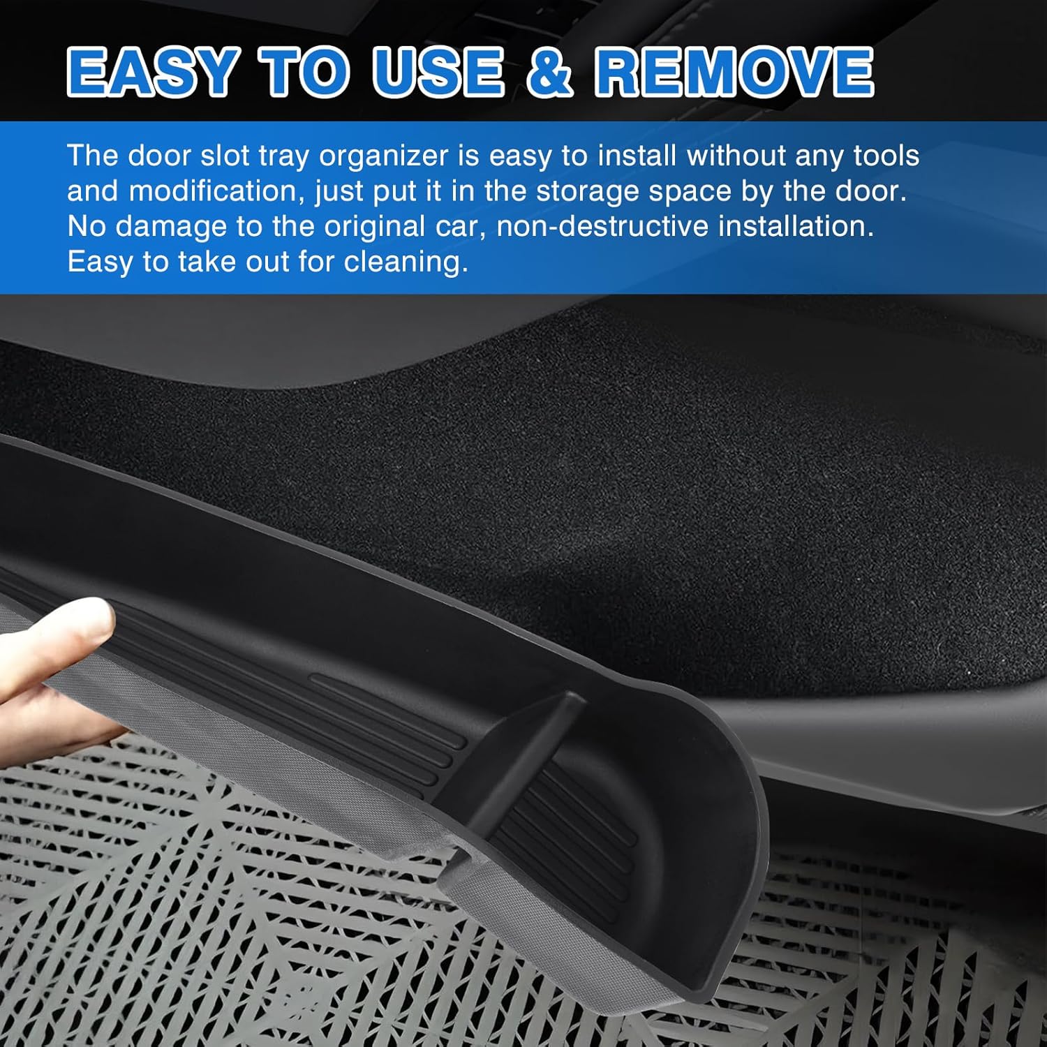 Youten 4PCS TPE Door Side Storage Trays, Front & Rear Door Organizer Inserts for 2025-2026 Tesla Model Y Juniper
