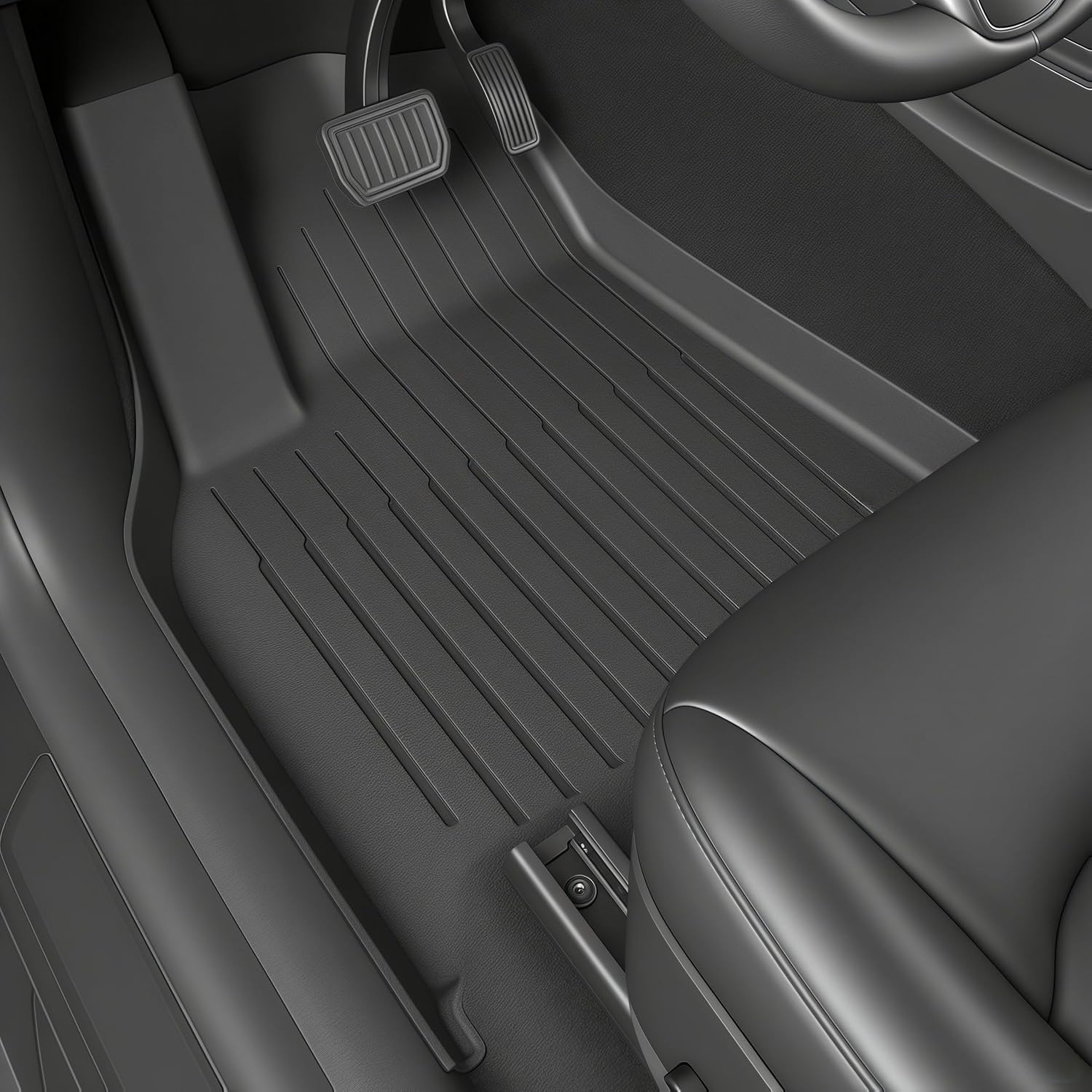 Youten Full Set TPE Floor Mats for 2024-2026 Tesla Model 3 Highland, All Weather Waterproof Anti-Slip Floor Liners