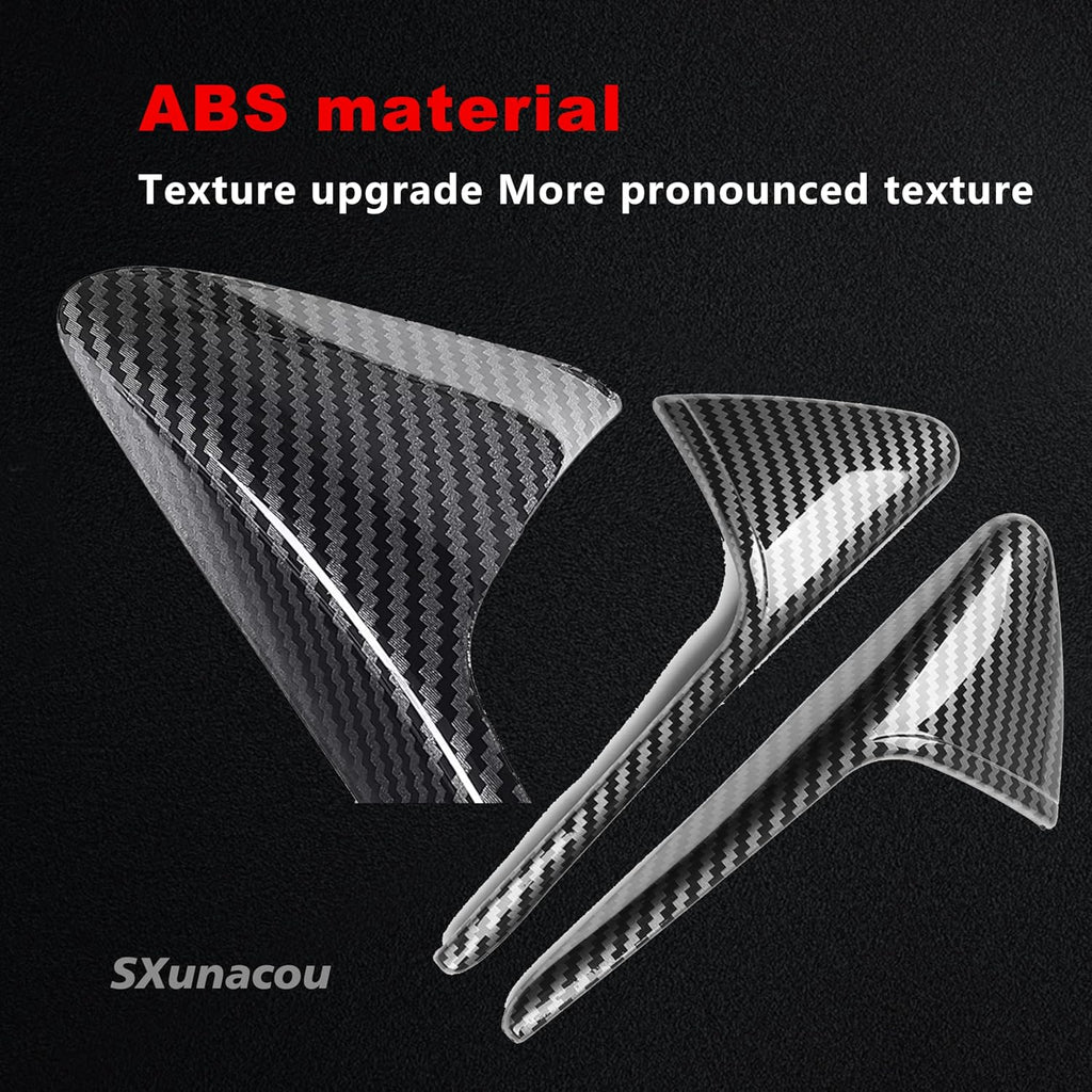 Youten HW4.0 Side Camera Protection Covers, Matt Carbon Fiber Pattern Turn Signal Accessories for 2024-2026 Tesla Model 3/Y