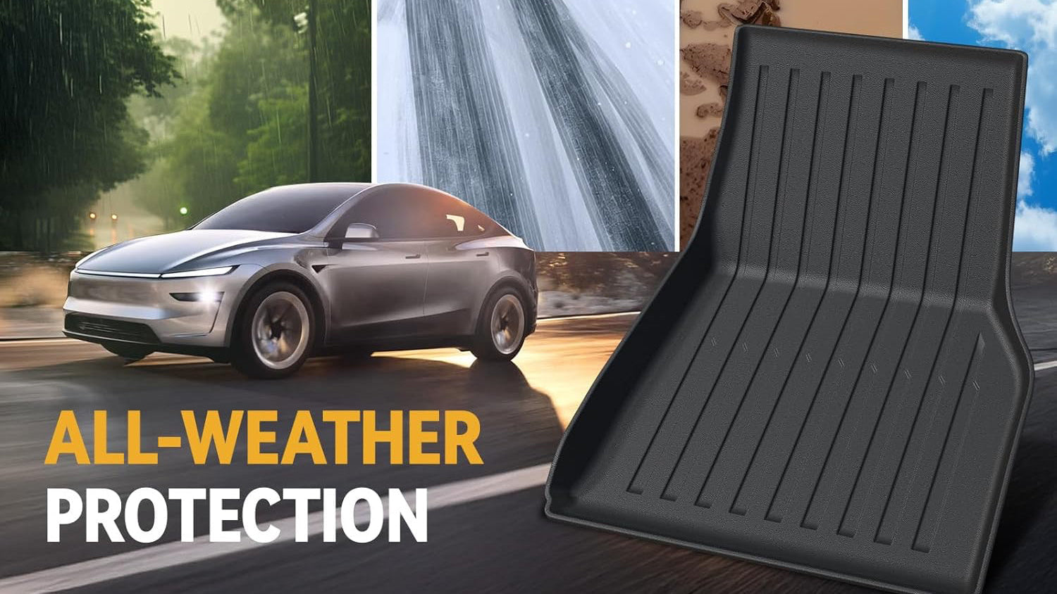 Youten TPE Floor Mats for Tesla Model Y Juniper (Half Coverage)